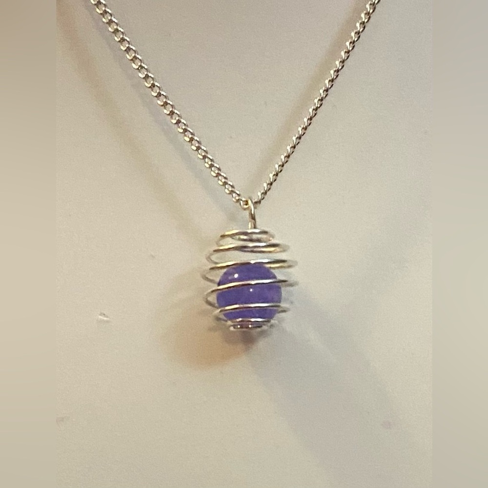 NEW Lavender Quartz in a Cage necklace